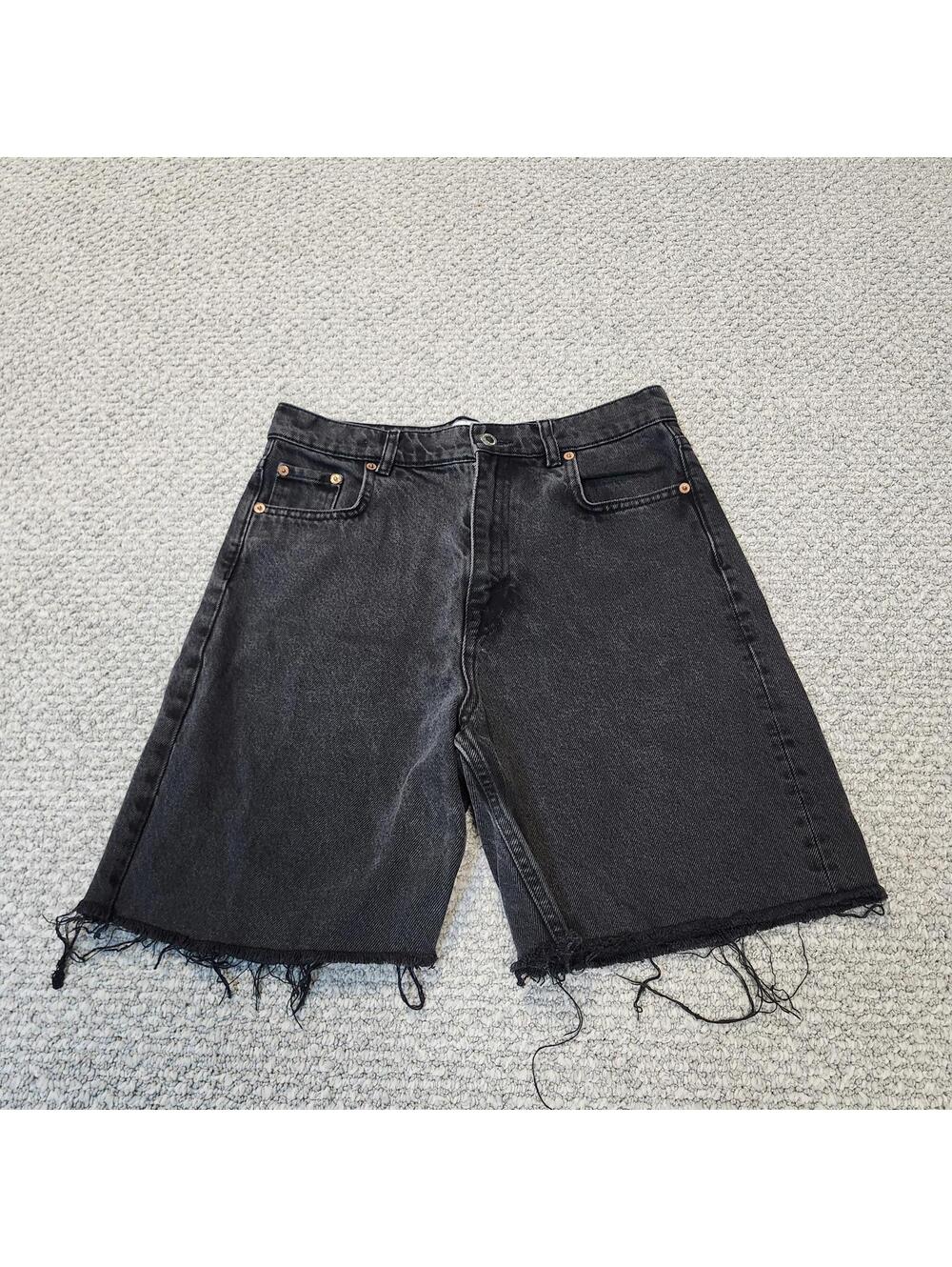 Zara Black Denim Shorts High Rise Women's Size 4
